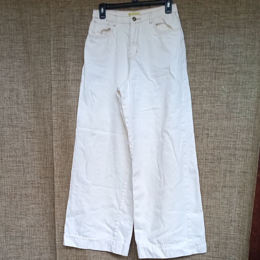 Nami Brasil Cotton Jean Natural White Sailor Wide Leg Pants.